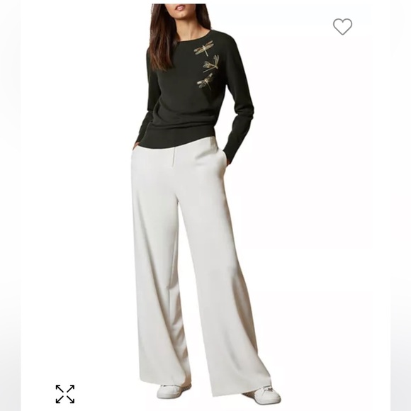 Ted Baker Nelina Sugarplum Embroidered Dragonfly Sweater Navy - Picture 4 of 16